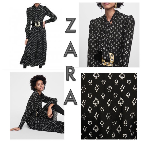 zara spade print dress